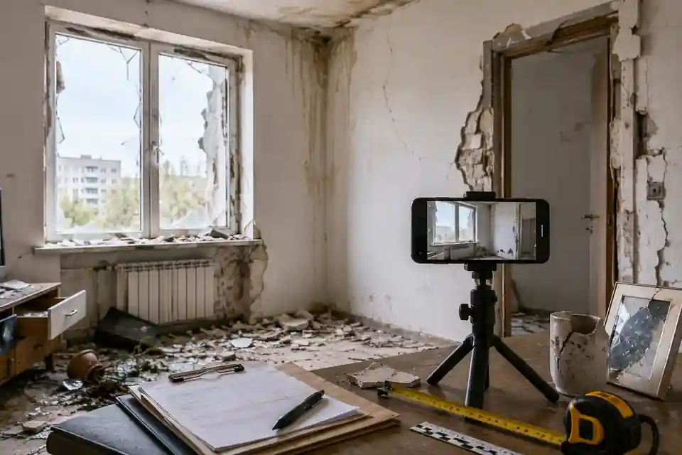 Фотофіксація пошкоджень житла для доказів після руйнування, затоплення або пожежі