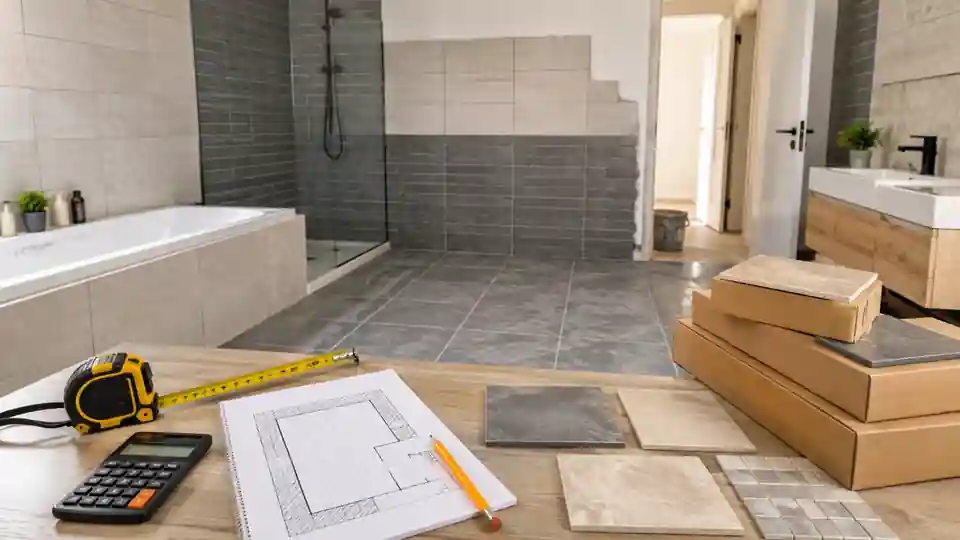 Схема розрахунку плитки для стін і підлоги ванної кімнати