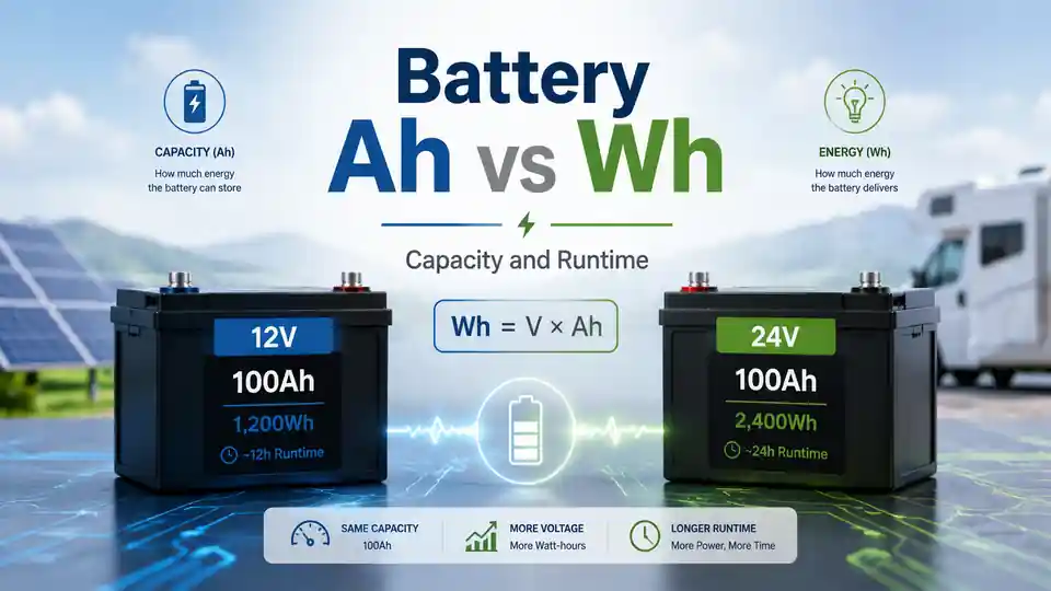 Battery labels compared by amp-hours, voltage and watt-hours to show their true stored energy