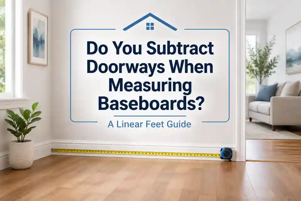 Baseboard linear feet calculation around doorways, casing and open wall sections
