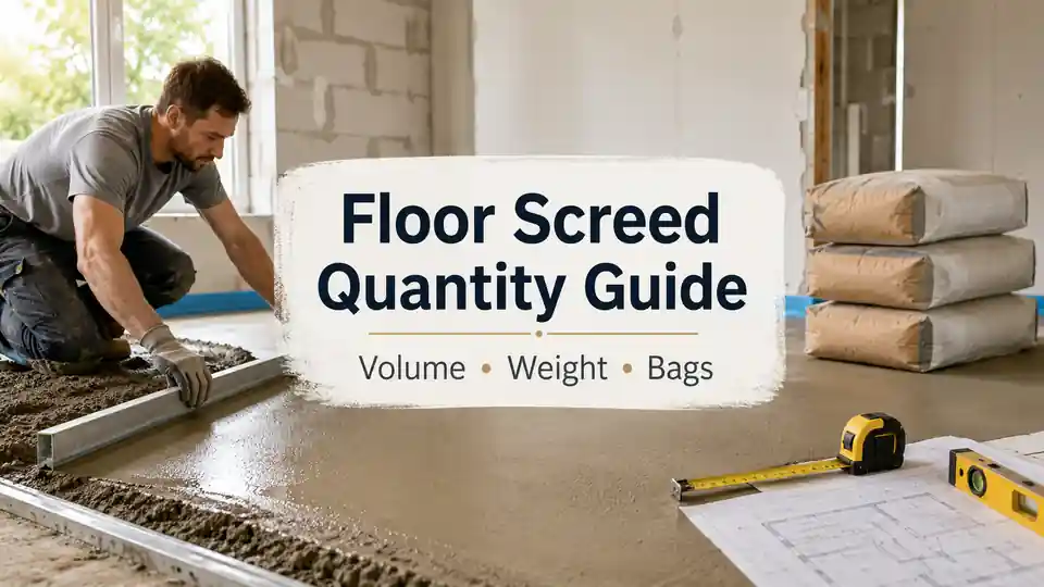 Measuring a floor and calculating screed volume, dry-mix weight and bags needed
