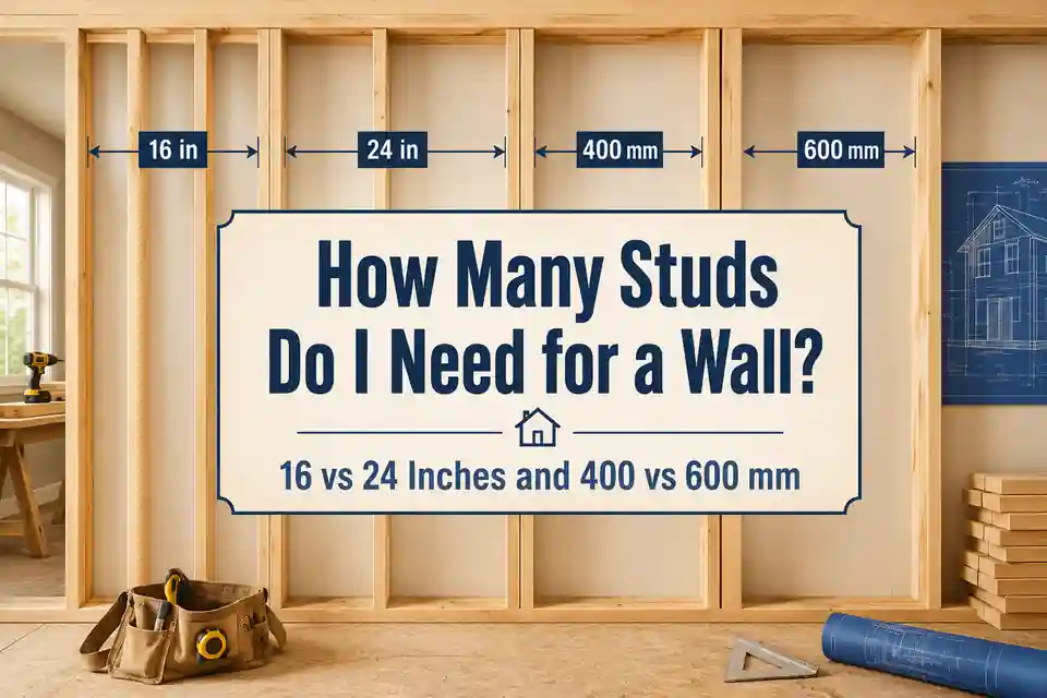 Stud wall framing count at 16 and 24 inches on center and 400 and 600 millimetre centres