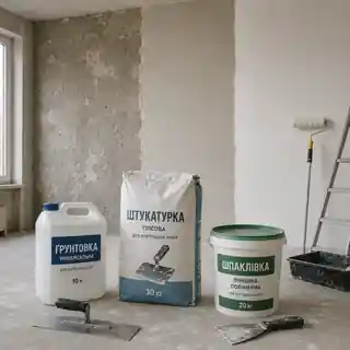 Ґрунтовка, штукатурка і шпаклівка для чорнового ремонту квартири