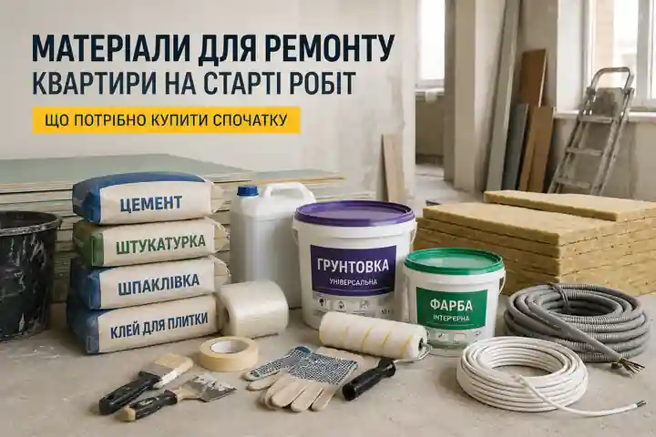 Матеріали для ремонту квартири на старті робіт