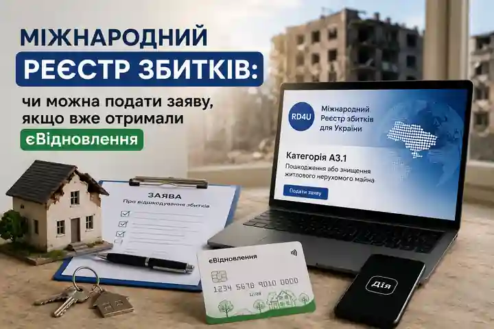 Міжнародний Реєстр збитків та заява після отримання єВідновлення