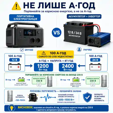 Порівняння зарядної станції та акумулятора з інвертором для холодильника