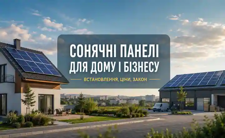 Сонячні панелі для дому і бізнесу в Україні: встановлення, ціни, закон і власне споживання