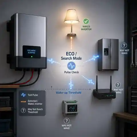 Inverter ECO mode checking for a refrigerator and small electronic loads