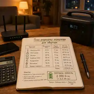 План розрахунку акумулятора для квартири