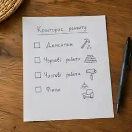 Чекліст робіт для кошторису ремонту