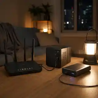 Wi-Fi роутер з міні-ДБЖ та павербанком під час відключення світла