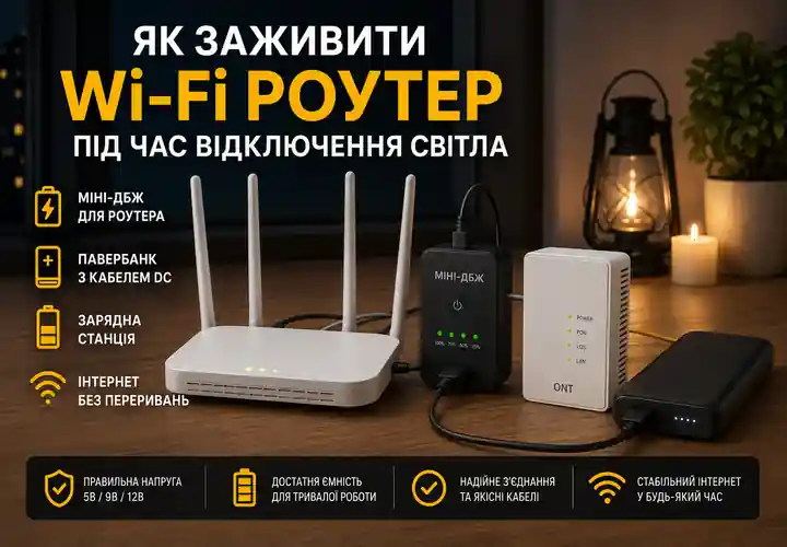 Резервне живлення Wi-Fi роутера під час відключення світла