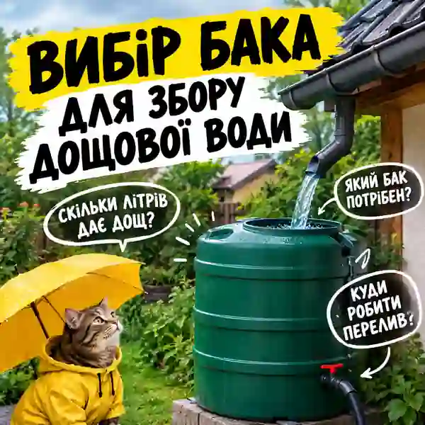 Порівняння невеликого наземного бака, IBC-куба та підземного резервуара для збору дощової води