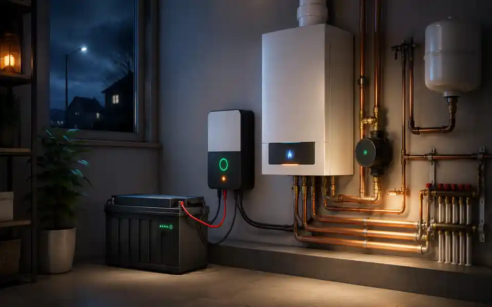 Boiler Battery Backup Calculator — Battery Size, Inverter Power and Runtime
