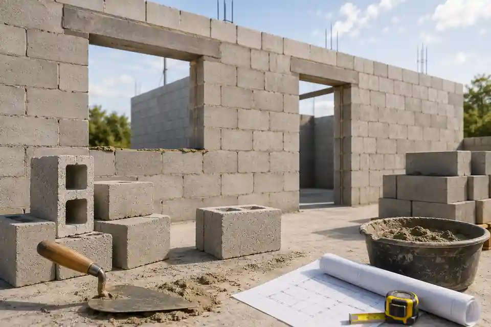 Concrete Block Calculator — CMU, Mortar, Sand and Cost