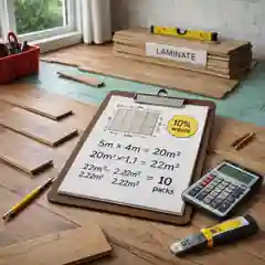 Laminate flooring waste allowance for room measurements and pack calculations