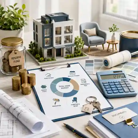 Mortgage planning with a deposit, monthly payments, renovation costs and financial reserve