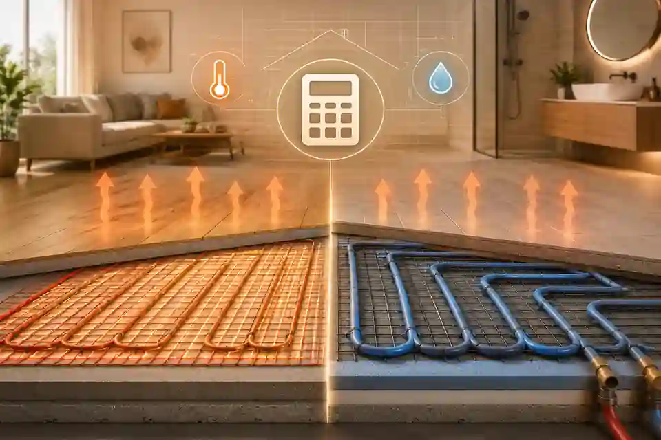 Radiant Floor Heating Calculator — Electric & Hydronic