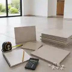 Measuring a floor and estimating tile quantities before installation