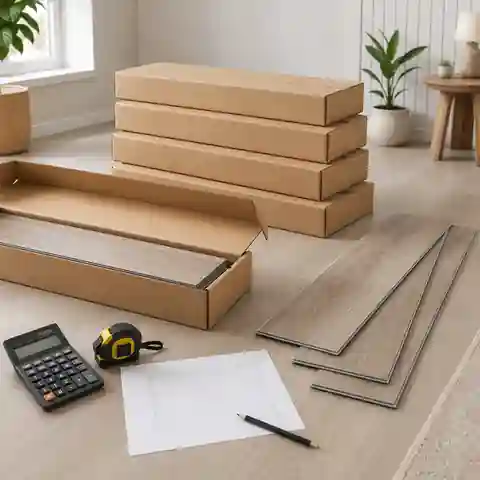 Vinyl plank flooring requirement rounded up to complete LVP boxes using pack coverage