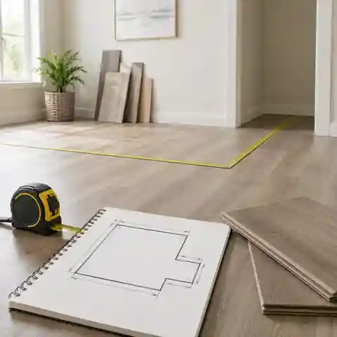 Main rectangular room and separate alcove measurements used for a vinyl plank flooring estimate