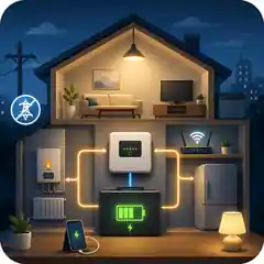 Home battery backup system for essential appliances during a power outage